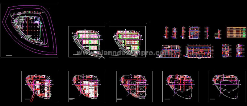 G+6 Mall CAD Layout with Architectural Sections - AutoCAD